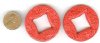 2 38x7mm Cinnabar Red Disk with Center Cut Out